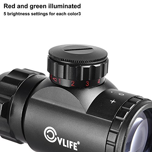 CVLIFE 4-16x44 Tactical Rifle Scope Red and Green Illuminated Buil...