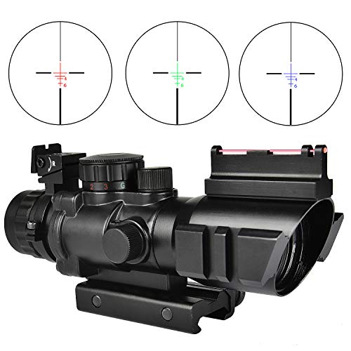 CVLIFE 4x32 Tactical Rifle Scope Red & Green &Blue Illuminated Ret...
