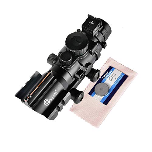 CVLIFE 4x32 Tactical Rifle Scope Red & Green &Blue Illuminated Ret...