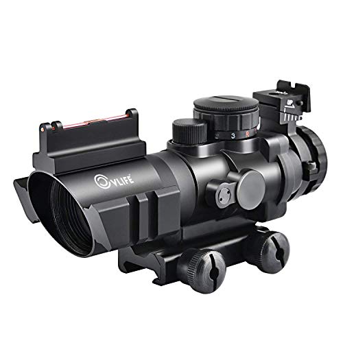 CVLIFE 4x32 Tactical Rifle Scope Red & Green &Blue Illuminated Ret...