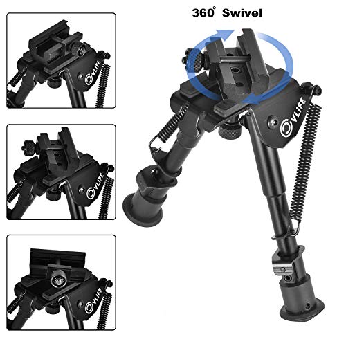 CVLIFE 6-9 Inches Tactical Bipod Adjustable Spring Return with 360...