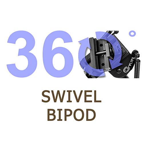 CVLIFE 6-9 Inches Tactical Bipod Adjustable Spring Return with 360...