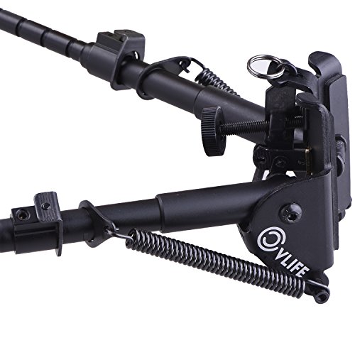 CVLIFE 6-9 Inches Tactical Rifle Bipod Adjustable Spring Return wi...