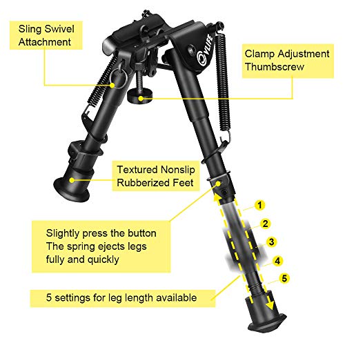 CVLIFE Bipod with M-LOK Mount Adapter 6-9 Inches Rifle Bipod Inclu...