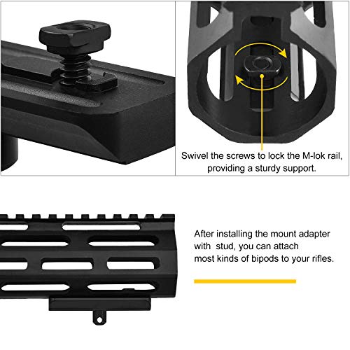 CVLIFE Bipod with M-LOK Mount Adapter 6-9 Inches Rifle Bipod Inclu...