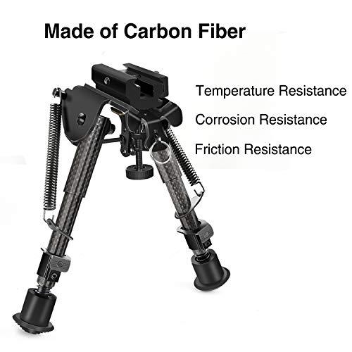 CVLIFE Carbon Fiber Bipod with Picatinny Rail Adapter 6-9 Inches R...
