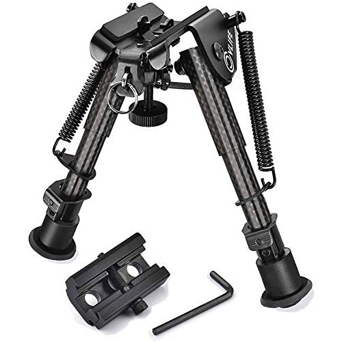 CVLIFE Carbon Fiber Bipod with Picatinny Rail Adapter 6-9 Inches R...