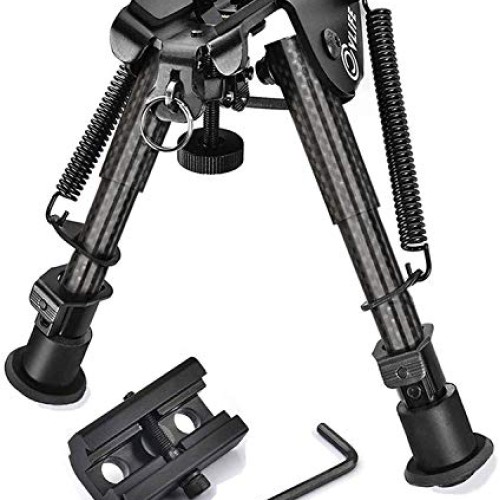 CVLIFE Carbon Fiber Bipod with Picatinny Rail Adapter 6-9 Inches R...