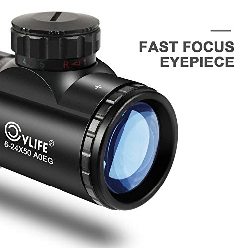 CVLIFE Hunting Rifle Scope 6-24x50 AOE Red and Green Illuminated G...