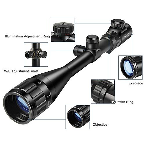 CVLIFE Hunting Rifle Scope 6-24x50 AOE Red and Green Illuminated G...