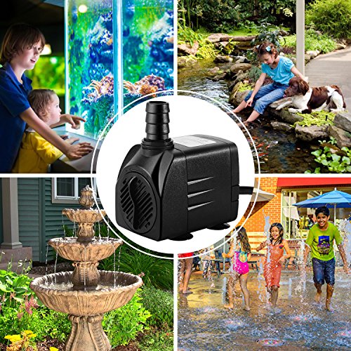 Fountain Pump, 400GPH25W 1500L/H Submersible Water Pump, Durable...