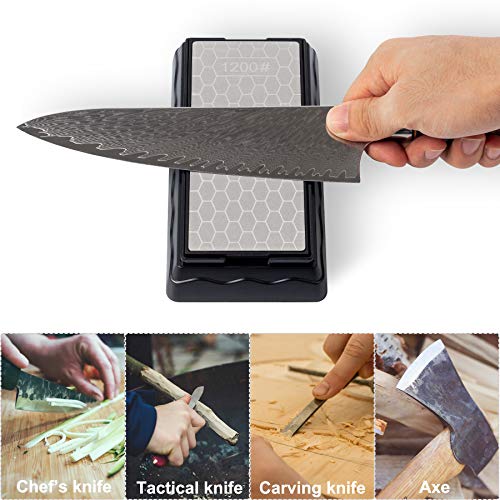 Knife Sharpening Stone Diamond Plate, CWOVRS Double-Sided Diamond ...