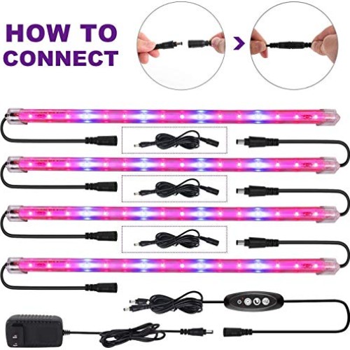 CXhome Plant Light T5 Red & Blue 4 Packs Grow Lights with Auto Cyc...