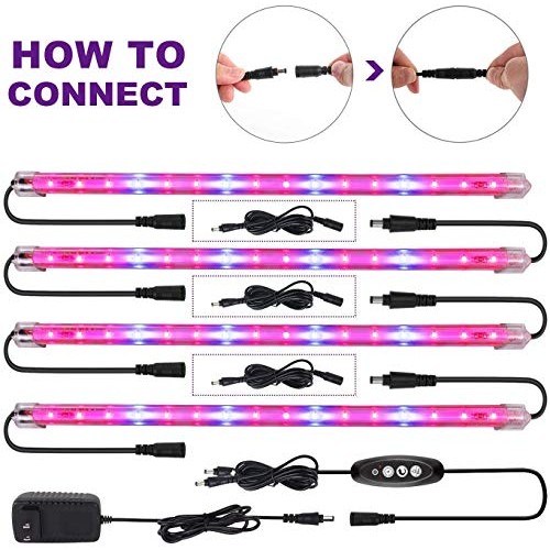 CXhome Plant Light T5 Red & Blue 4 Packs Grow Lights with Auto Cyc...