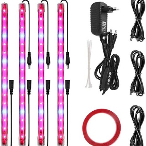 CXhome Plant Light T5 Red & Blue 4 Packs Grow Lights with Auto Cyc...