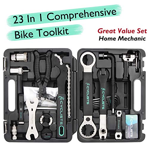 23 Piece Bike Tool Kit - Bicycle Repair Tool Box Compatible - Moun...