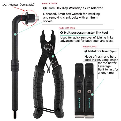 23 Piece Bike Tool Kit - Bicycle Repair Tool Box Compatible - Moun...