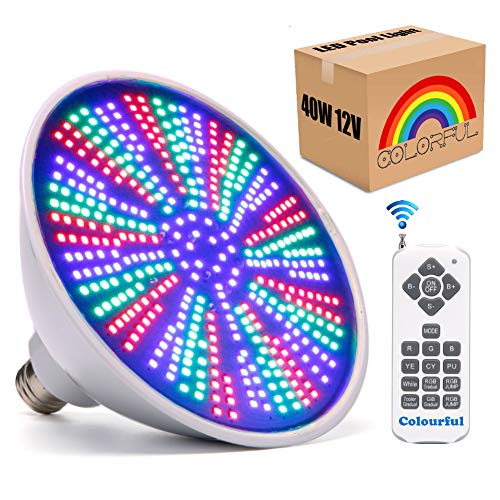Pool Light, 12V 40W RGB Color Changing LED Pool Lights for Ingroun...