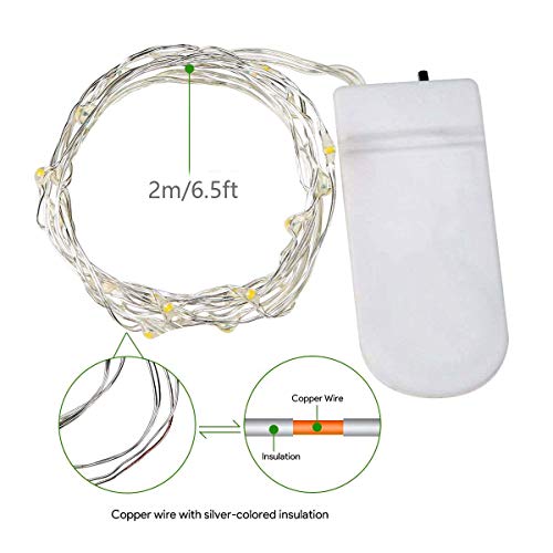 36 Pack Fairy Lights Battery Operated, Cynzia 20 LED 6.6ft/2m Star...