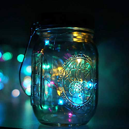 Solar Mason Jar Lid Lights, 6 Pack 20 LED Waterproof Fairy Star Fi...