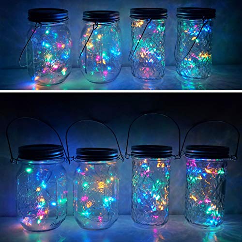 Upgraded Solar Mason Jar Lights, 12 Pack 30 LED Mason Jar Lid Ligh...