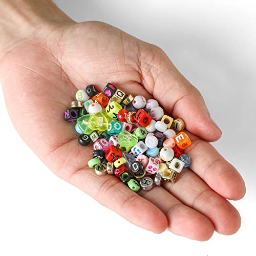 1200 Pieces Acrylic Alphabet Letter Beads A-Z Heart Pattern Beads ...