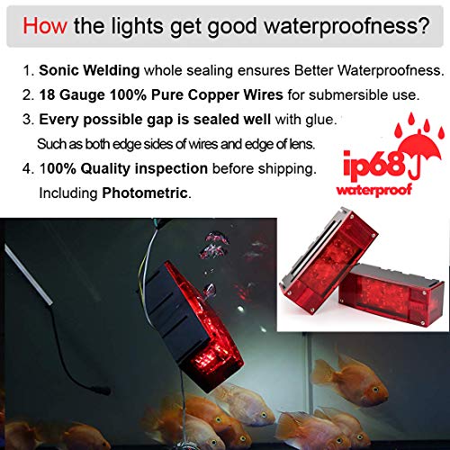 CZC AUTO 2PCS 12V LED Submersible Low Profile Rectangular Trailer ...