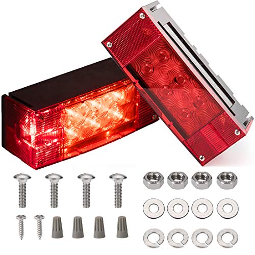 CZC AUTO 2PCS 12V LED Submersible Low Profile Rectangular Trailer ...