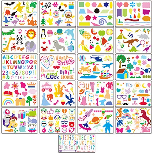 CZONG 21 Pieces Drawing Stencils Set for Kids Over 300 Different P...