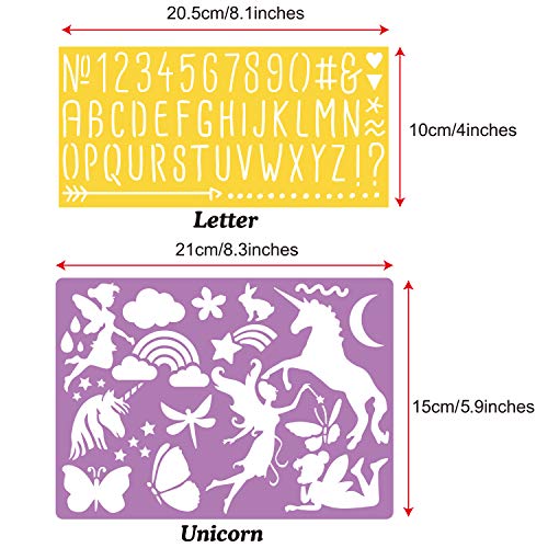 CZONG 21 Pieces Drawing Stencils Set for Kids Over 300 Different P...