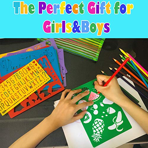 CZONG 21 Pieces Drawing Stencils Set for Kids Over 300 Different P...