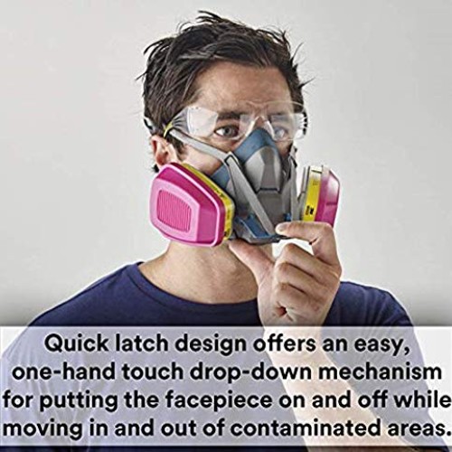 Rugged Comfort Quick Latch Half Facepiece Reusable Respirator Medi...