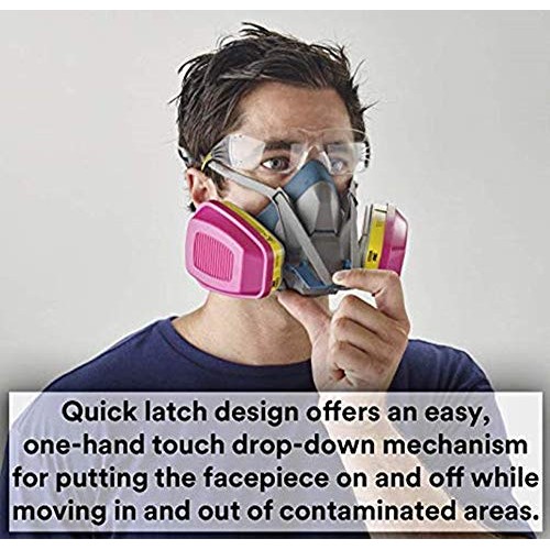 Rugged Comfort Quick Latch Half Facepiece Reusable Respirator Medi...