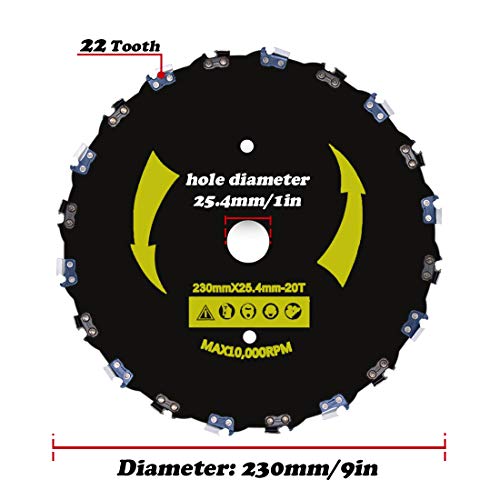 CZS 9 Brushcutter Chainsaw Tooth Blade,20T Chainsaw Tooth Brush C...