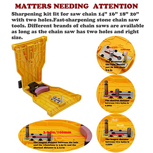 CZS Chainsaw Sharpener Universal Bar-Mount Chain Saw Blade Teeth S...