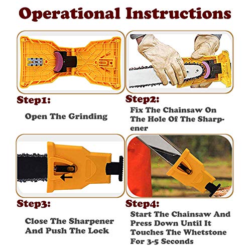 CZS Chainsaw Sharpener Universal Bar-Mount Chain Saw Blade Teeth S...