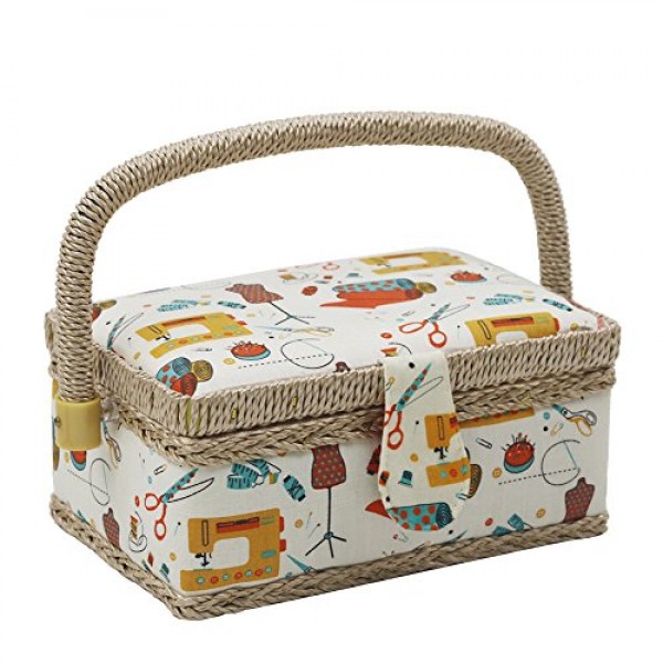 D&D Sewing Basket with Sewing Kit Accessories, Small Sewing Box fo...