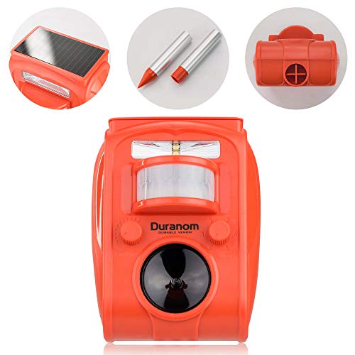 DURANOM Ultrasonic Animal Repeller Outdoor - Cat Deer Repellent So...