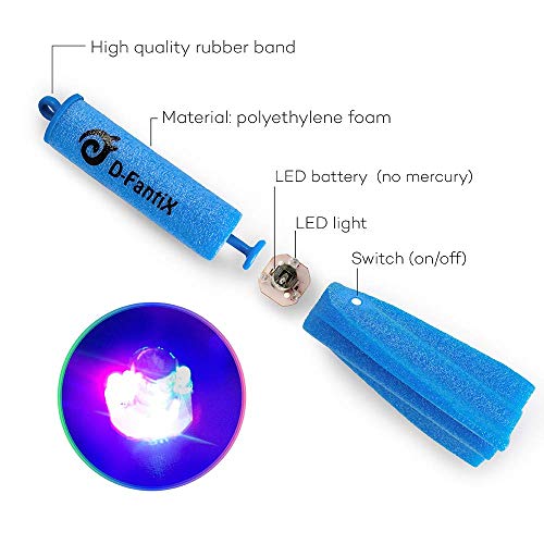 D-FantiX Slingshot Finger Rockets Toys for Kids, 6 Pack LED Foam R...