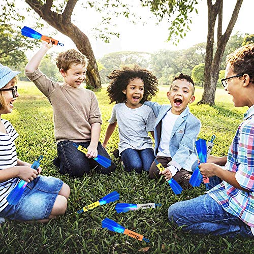 D-FantiX Slingshot Finger Rockets Toys for Kids, 6 Pack LED Foam R...