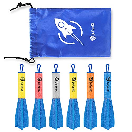 D-FantiX Slingshot Finger Rockets Toys for Kids, 6 Pack LED Foam R...