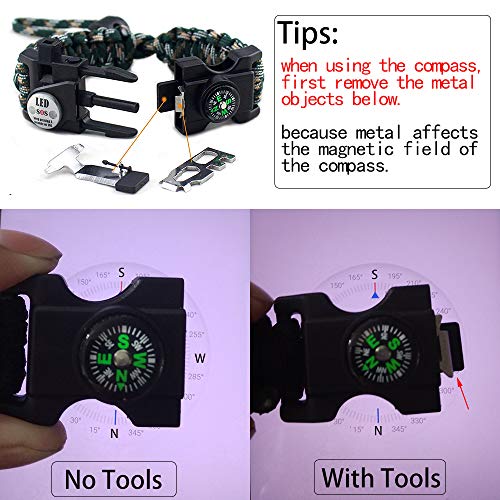 daarcin Adjustable Survival Paracord Bracelet, AK87 20 in 1,Ultima...