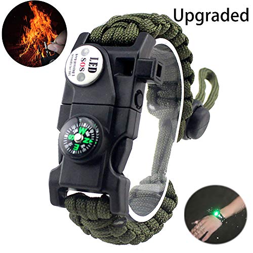 daarcin Adjustable Survival Paracord Bracelet, AK87 20 in 1,Ultima...