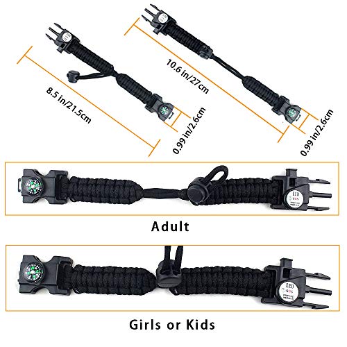 Daarcin Survival Paracord Bracelet,Fire Starter,Waterproof SOS Lig...