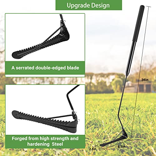 DACK 36 Grass Whip with Double-Edged Serrated Blade, Manual Weed ...