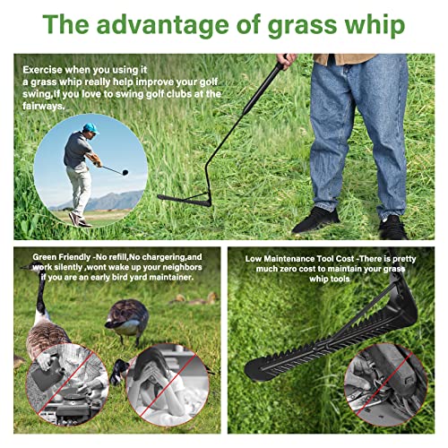 DACK 36 Grass Whip with Double-Edged Serrated Blade, Manual Weed ...