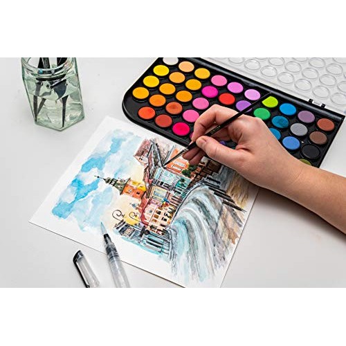 Daco Watercolor Paint Set, Travel-Friendly Art Set of 48 Easy Blen...