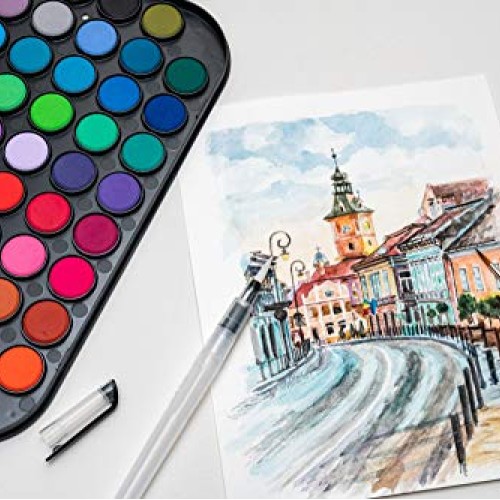 Daco Watercolor Paint Set, Travel-Friendly Art Set of 48 Easy Blen...