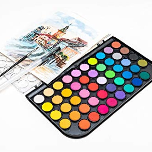 Daco Watercolor Paint Set, Travel-Friendly Art Set of 48 Easy Blen...