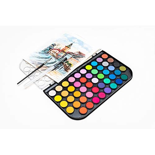 Daco Watercolor Paint Set, Travel-Friendly Art Set of 48 Easy Blen...